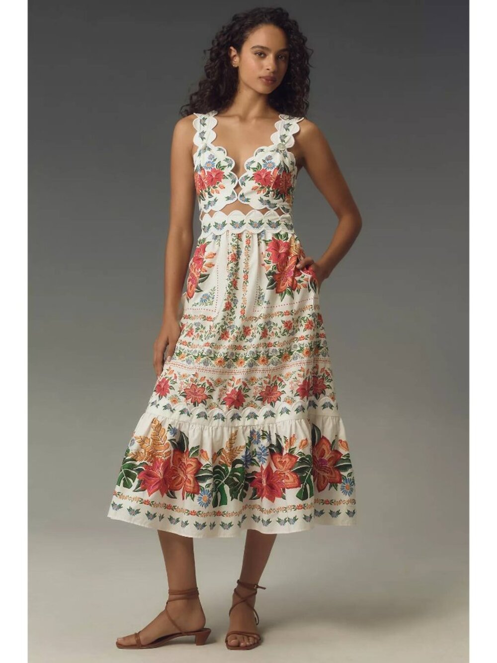 Farm Rio Off-White Bloom Garden Maxi Dress Size Medium - Picture 2 of 13